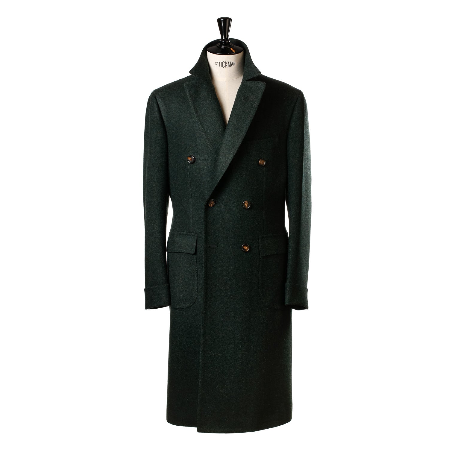 Double Breasted Coat "Spettacolo Verde" made of finest Merino Lambswool - purely handmade
